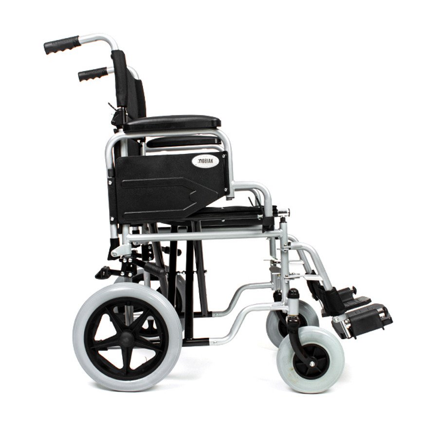 Metallic Wheelchair with Medium-Sized Wheels Mobiak Gemini 0811302